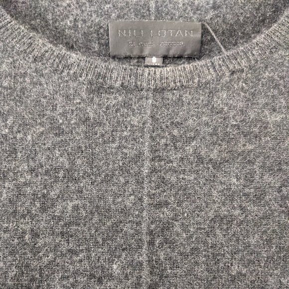 NILI LOTAN 100% CASHMERE Grey Crew Neck Oversized Sweater, Size S/M - Picture 8 of 8